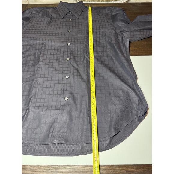Brioni Shirt Mens Medium Brown Check Dress Made in Italy - Picture 8 of 10